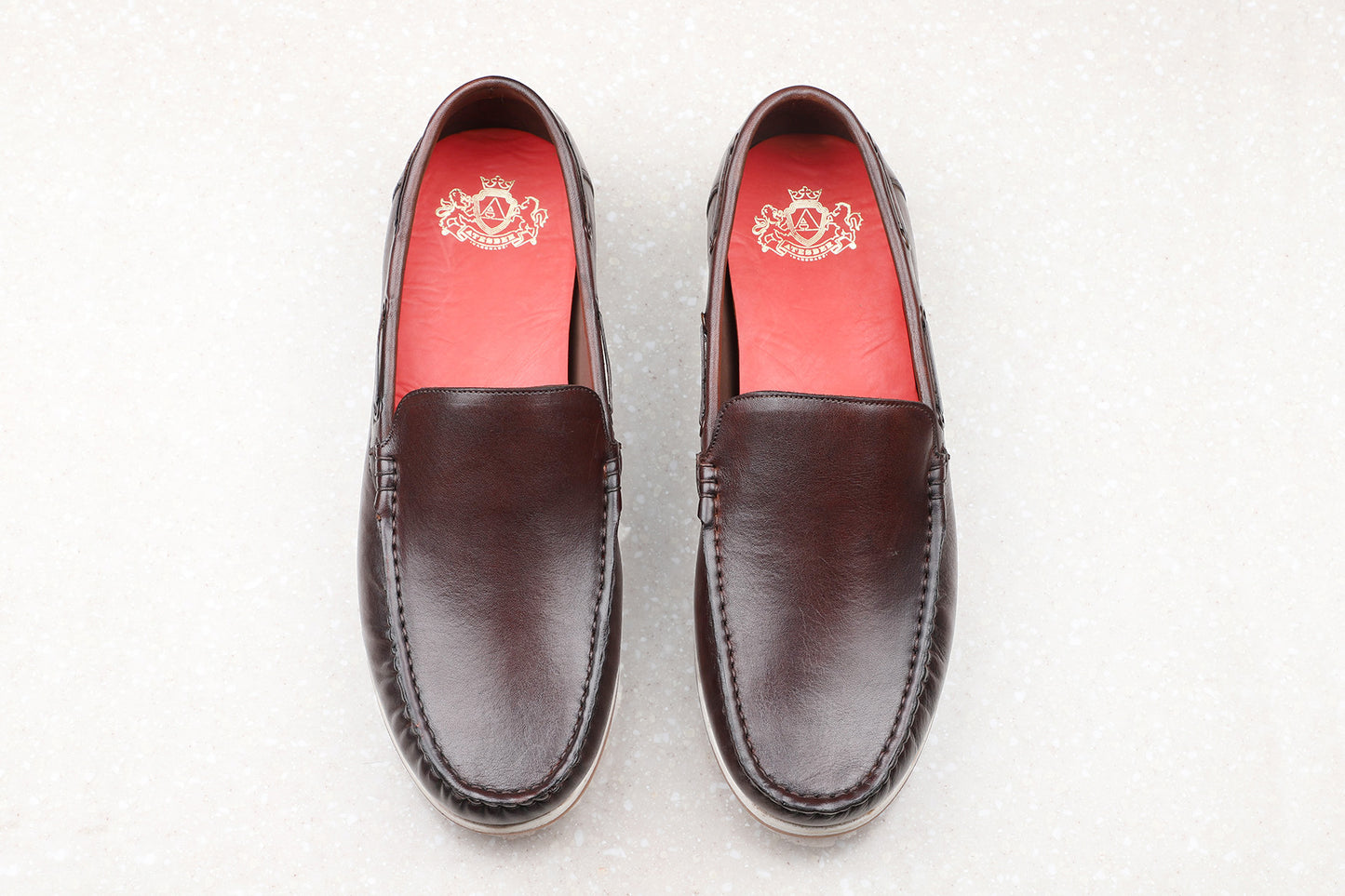 Atesber Coffee Brown Solid Loafers For Men