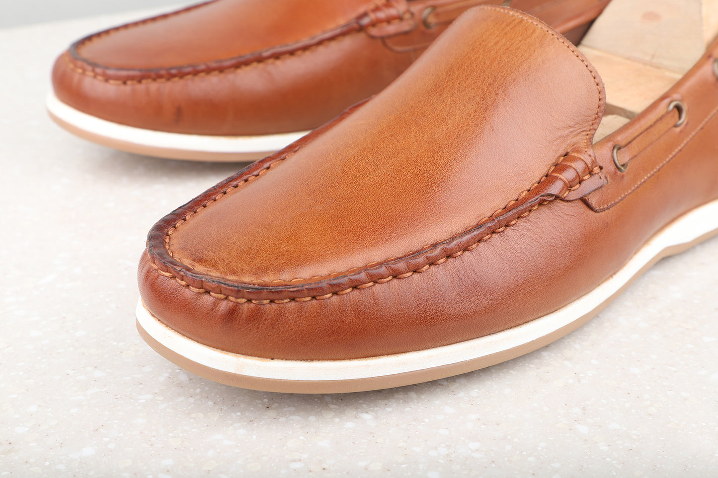 Atesber Tan Solid Loafers For Men