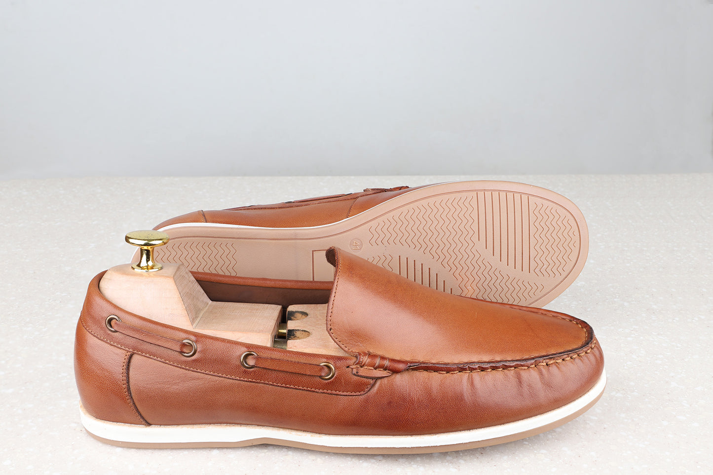 Atesber Tan Solid Loafers For Men