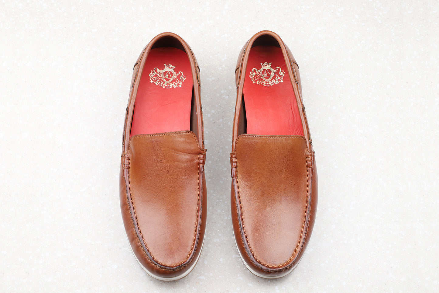 Atesber Tan Solid Loafers For Men