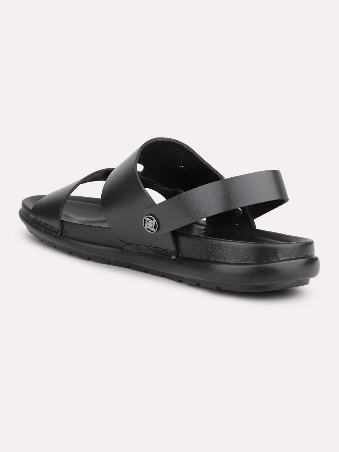 Atesber Black Woven Strap Sandal For Mens