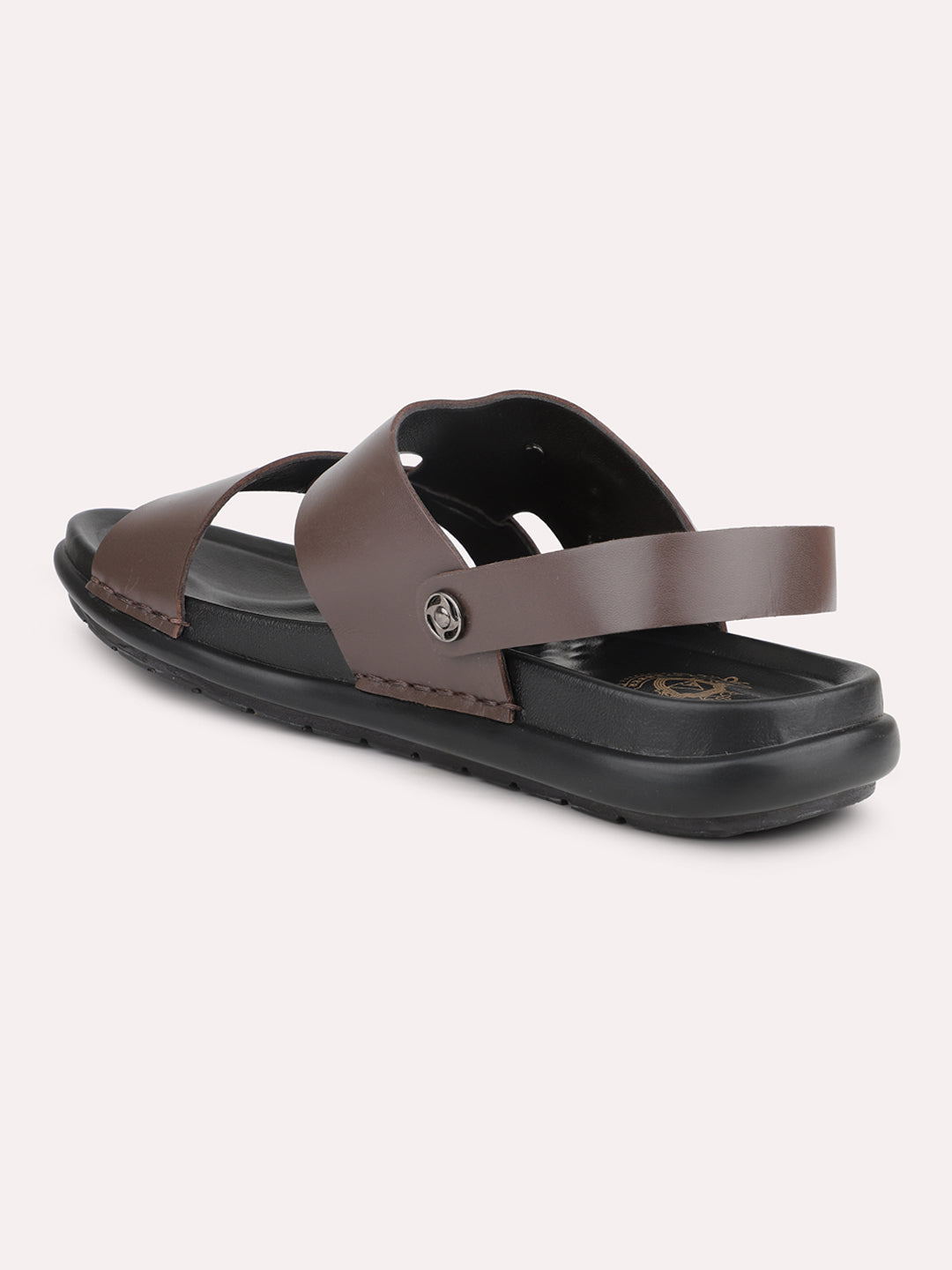 Atesber Brown Woven Strap Sandal For Mens
