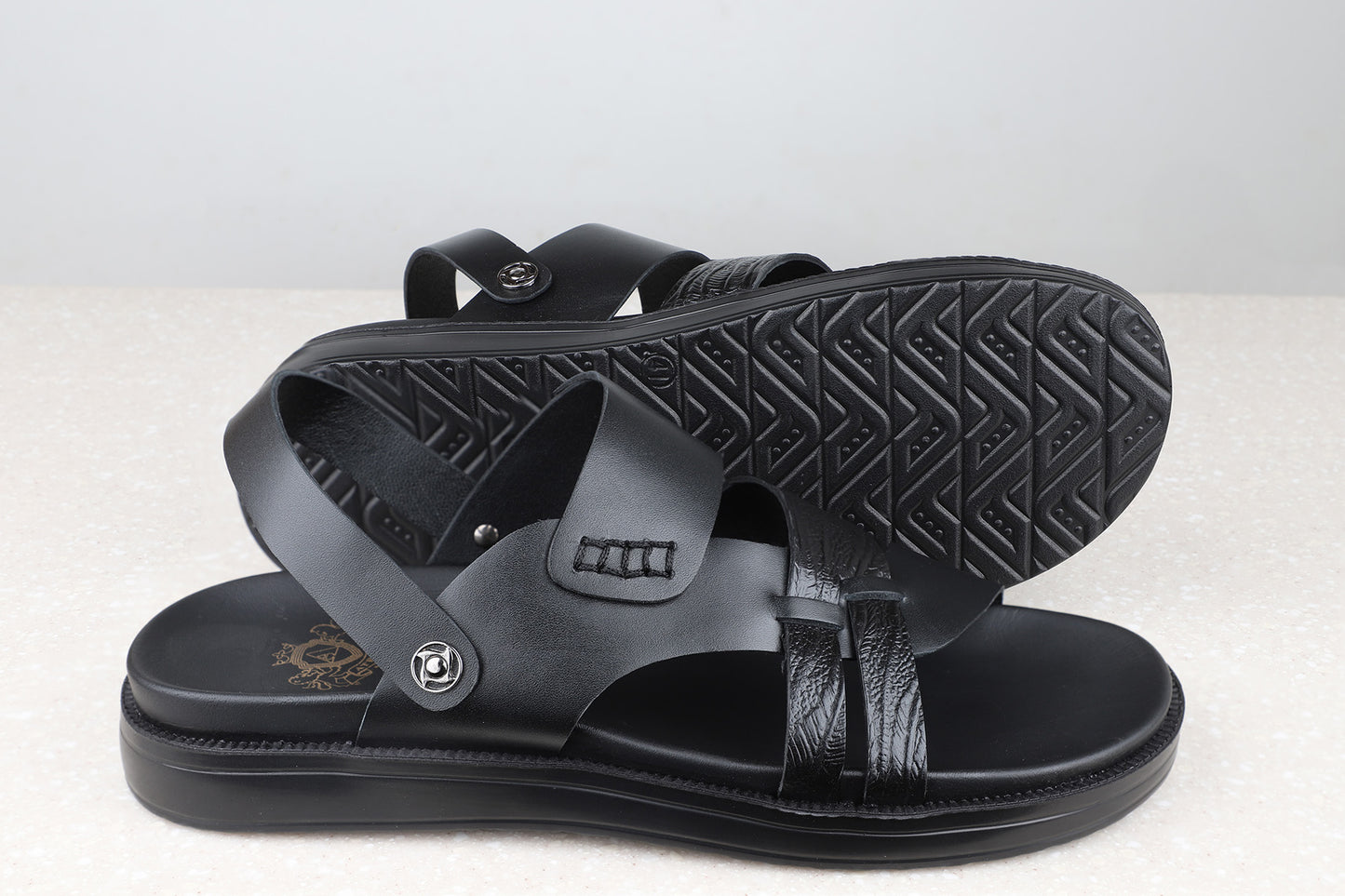 Atesber Black Comfort Sandals For Men