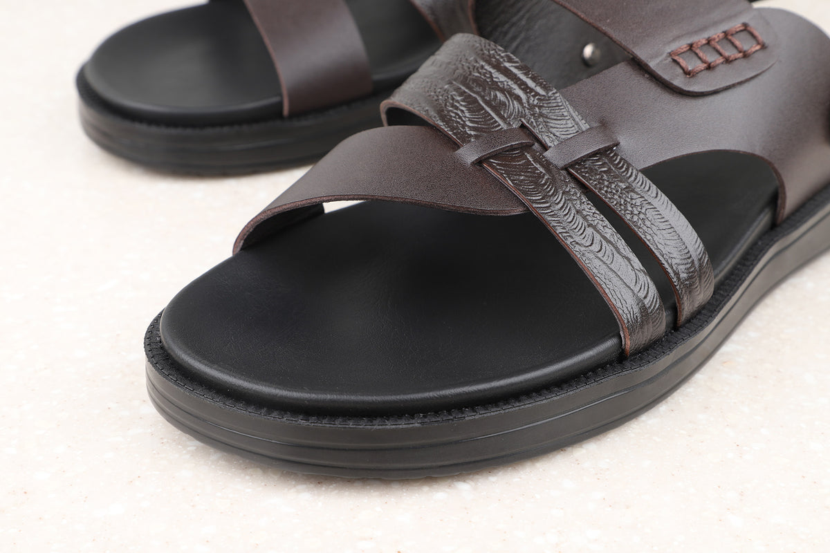 Atesber Brown Comfort Sandals For Men