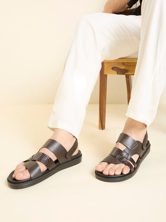 Atesber Brown Comfort Sandals For Men