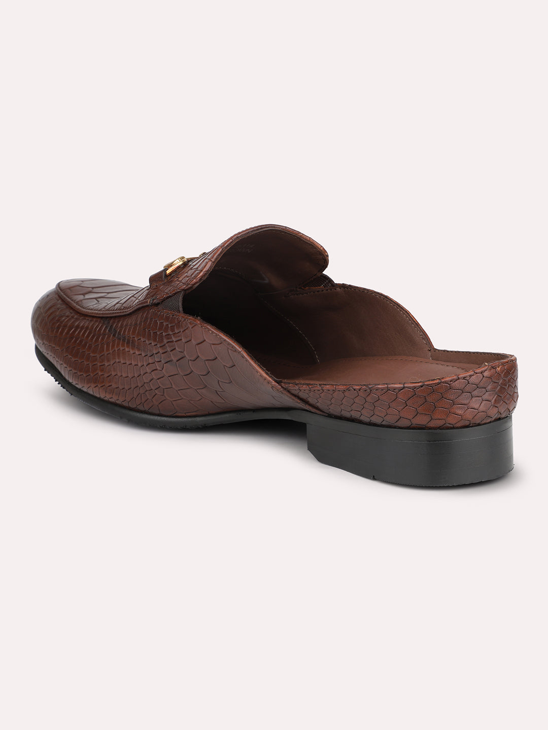 Atesber Bordo Textured Mules For Mens