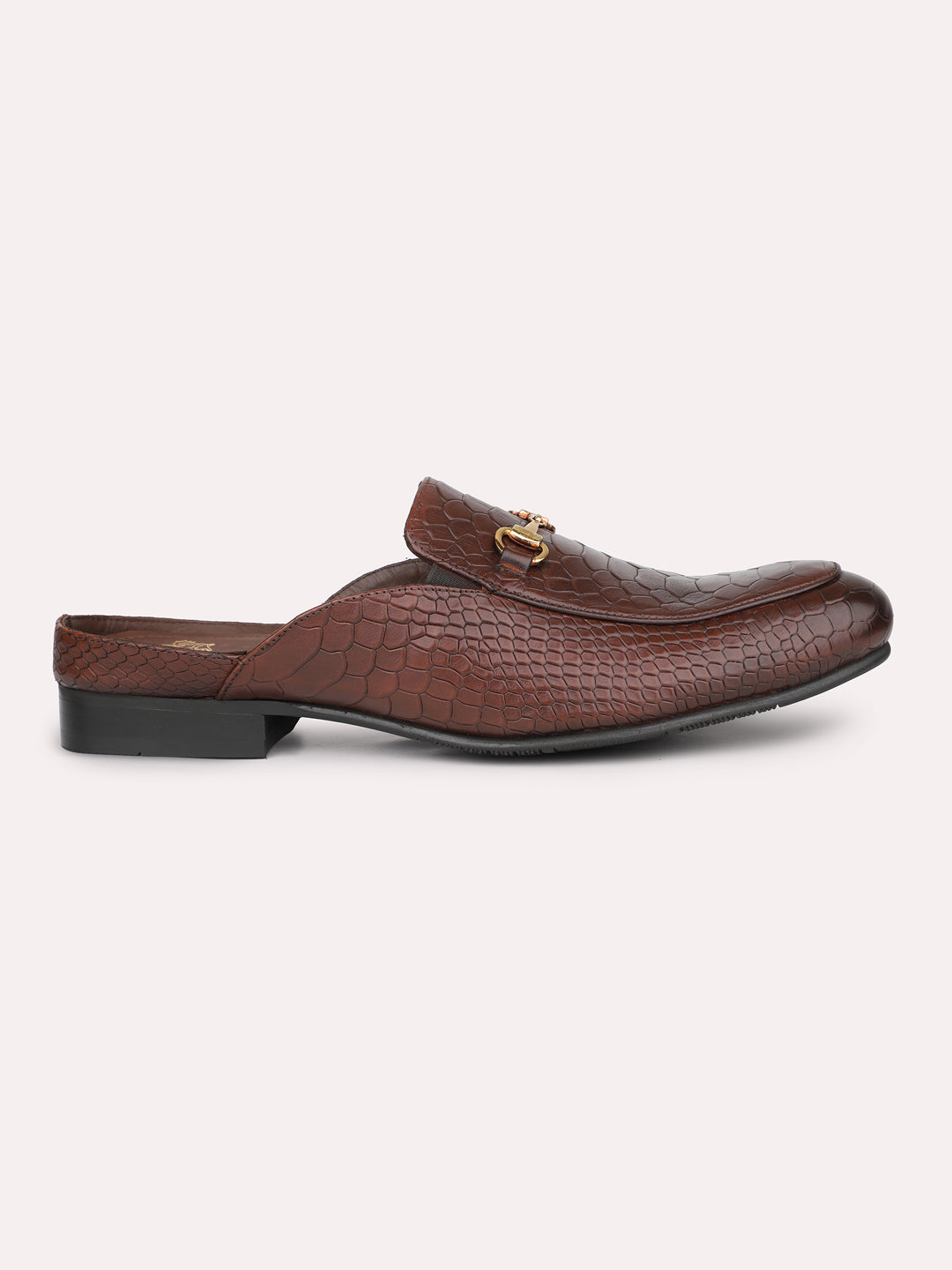 Atesber Bordo Textured Mules For Mens