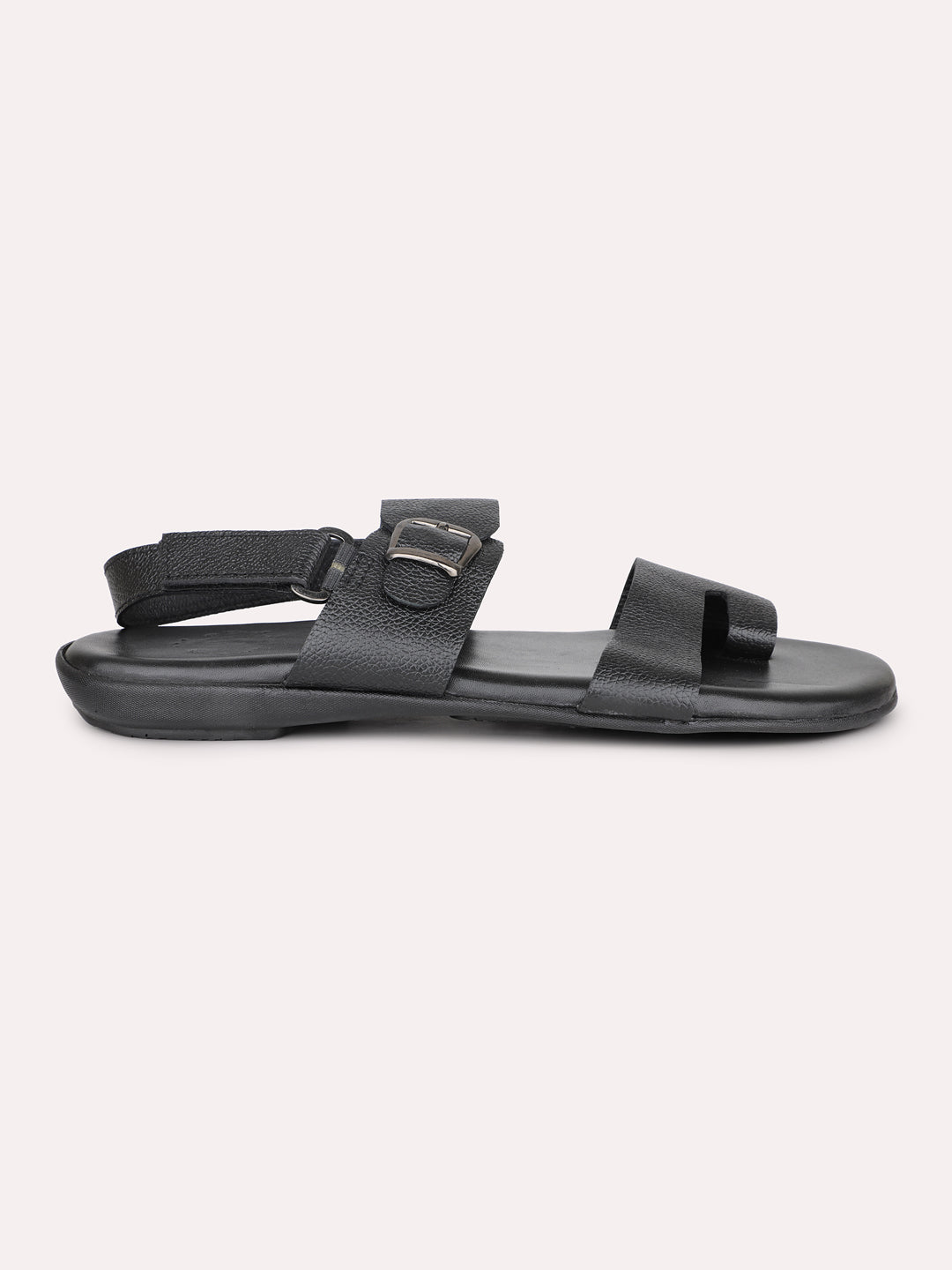 Atesber Black Formal Sandal With Buckle For Mens