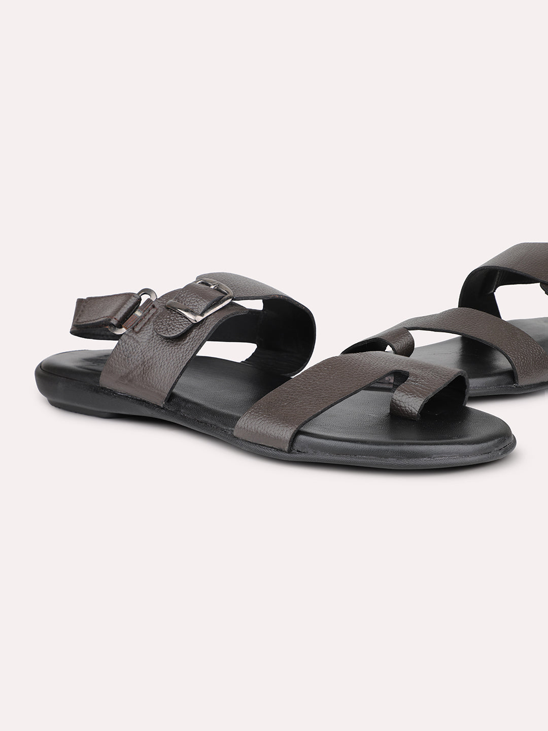 Atesber Brown Formal Sandal With Buckle For Mens