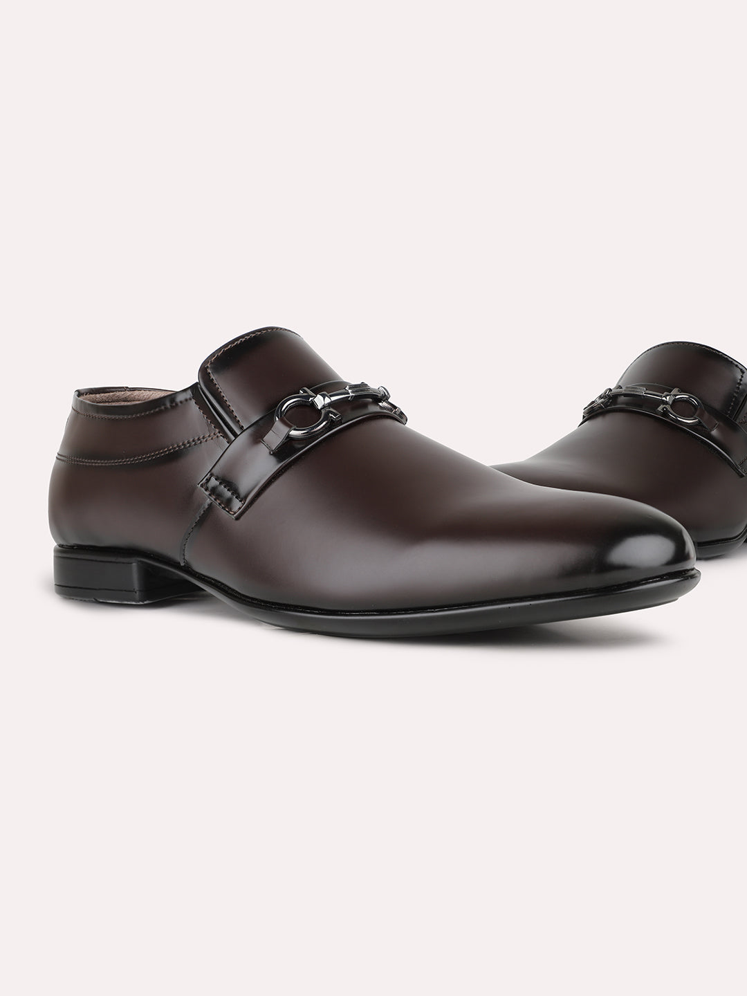Mens Brown Formal Solid Round Toe Moccasin