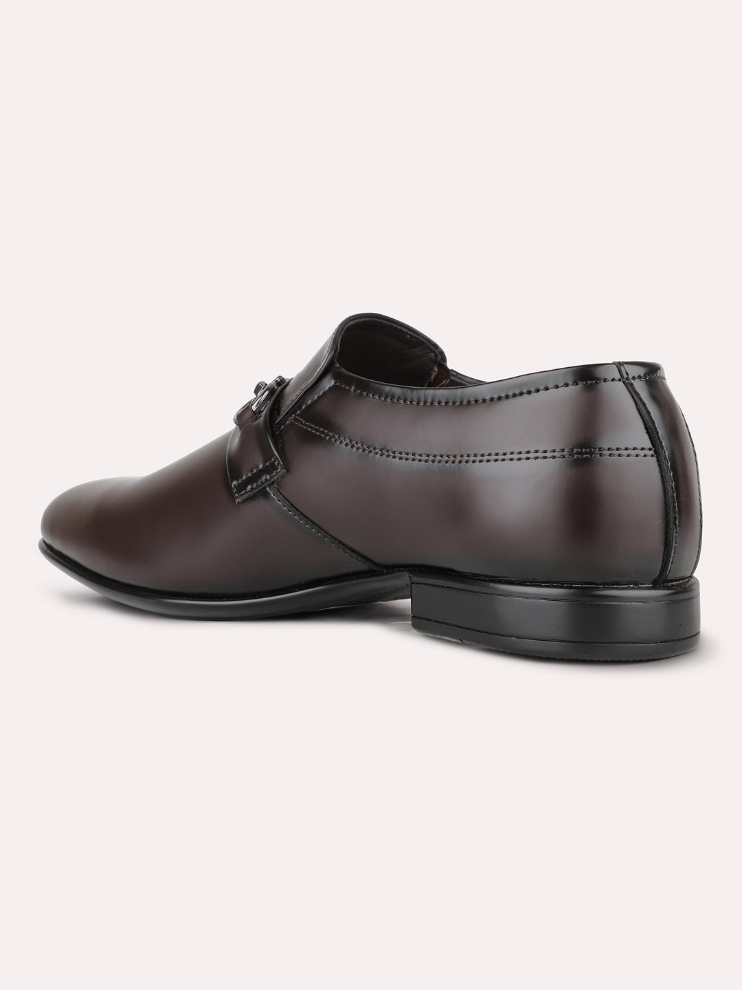Mens Brown Formal Solid Round Toe Moccasin