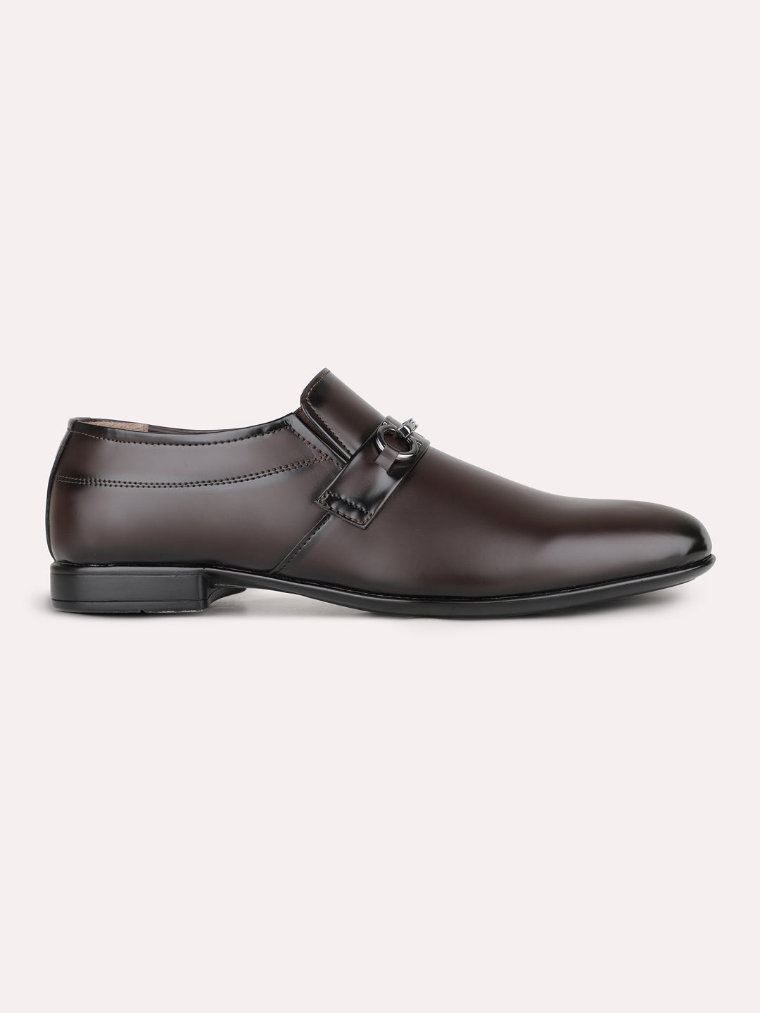 Mens Brown Formal Solid Round Toe Moccasin