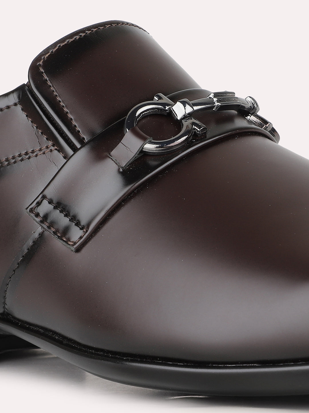 Mens Brown Formal Solid Round Toe Moccasin
