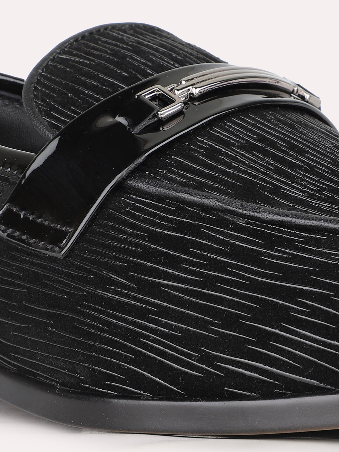 Mens Black Casual Solid Pointed Toe Moccasin Shoe