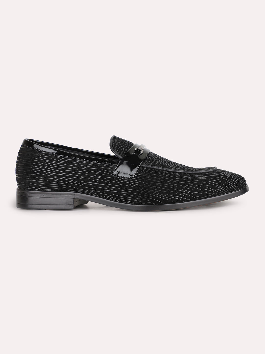 Mens Black Casual Solid Pointed Toe Moccasin Shoe