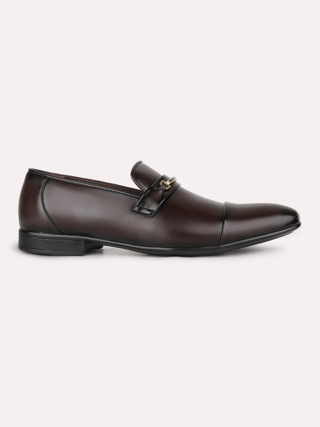 Mens Red Casual Solid Round Toe Moccasin Shoe