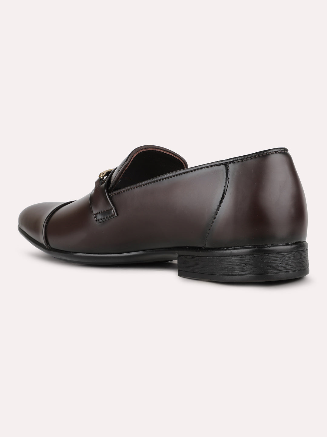 Mens Red Casual Solid Round Toe Moccasin Shoe