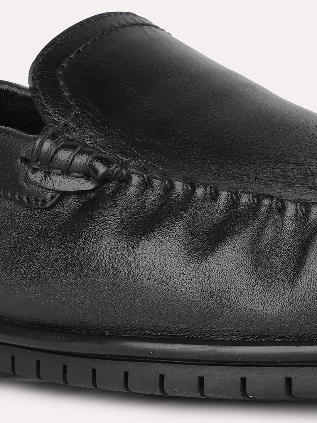 Mens Black Formal Solid Round Toe Loafers