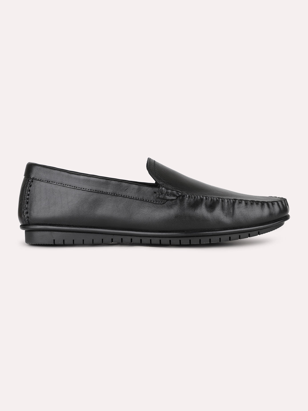 Mens Black Formal Solid Round Toe Loafers