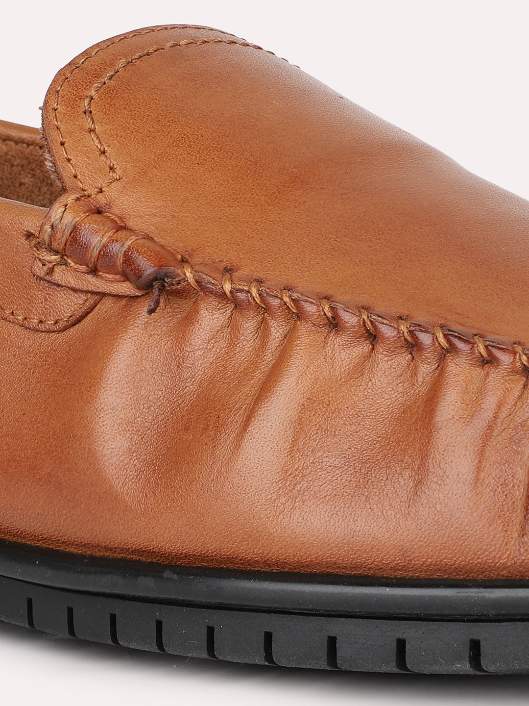 Mens Tan Formal Solid Round Toe Loafers