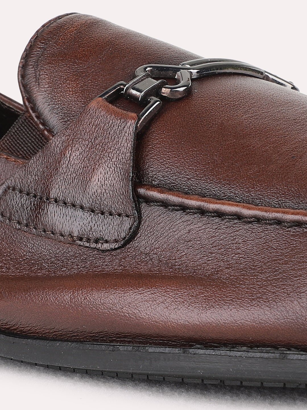 Mens Brown Formal Solid Pointed Toe Loafer Shoe