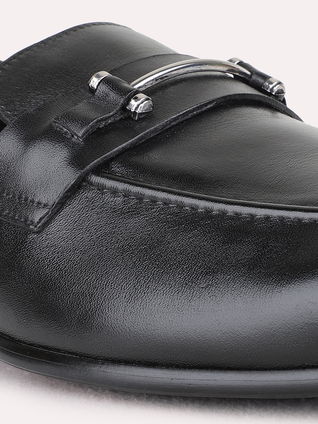 Mens Black Formal Solid Pointed Toe Loafers