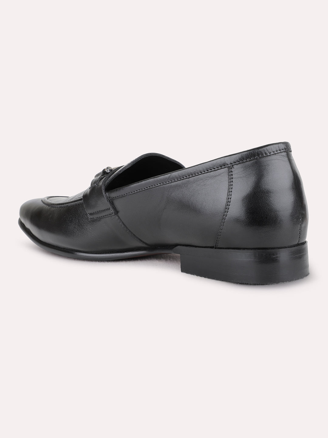 Mens Black Formal Solid Pointed Toe Loafers