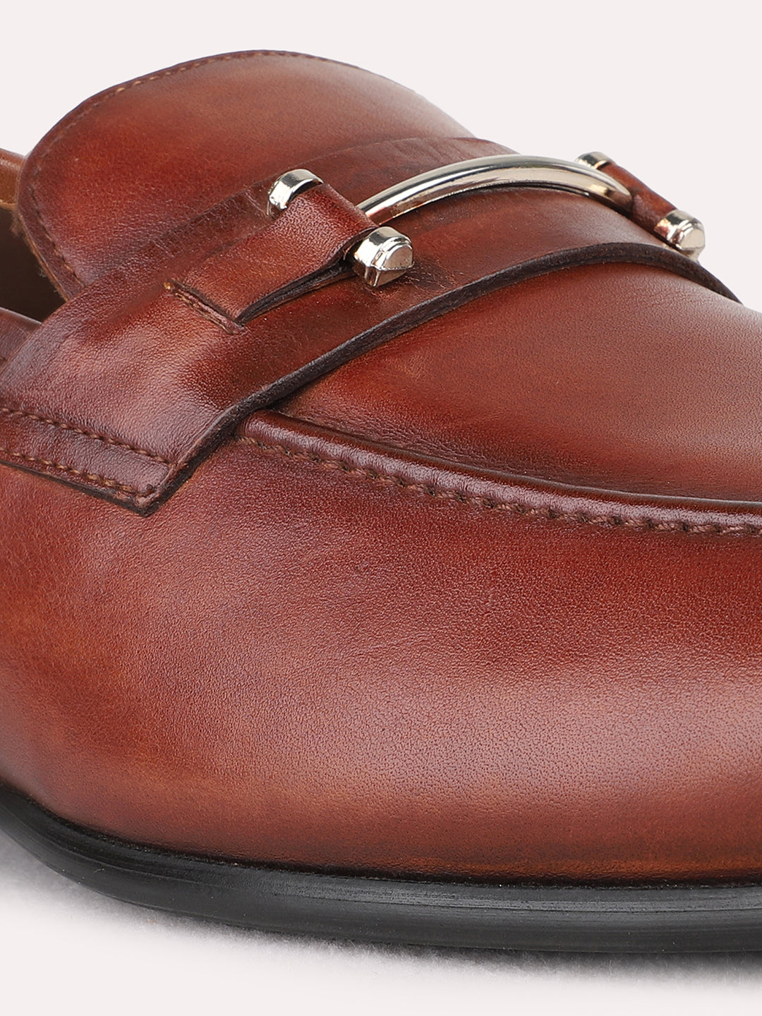 Mens Tan Formal Solid Pointed Toe Loafer Shoe