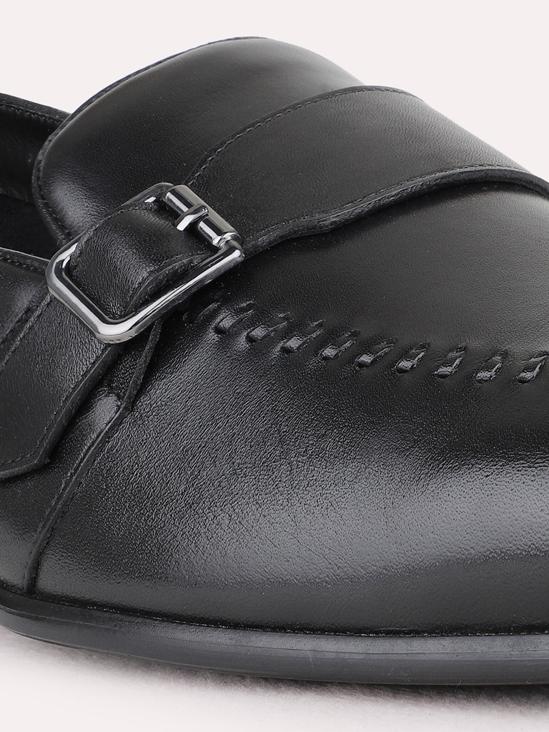 Mens Black Formal Solid Pattern Pointed Toe Loafer Shoe