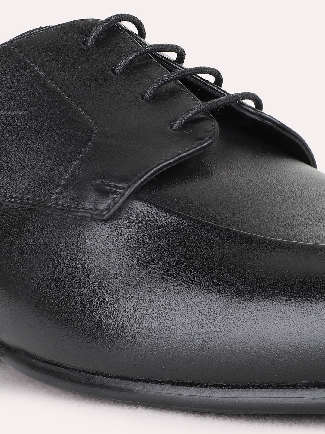 Mens Black Formal Solid Pointed Toe Derby Shoe