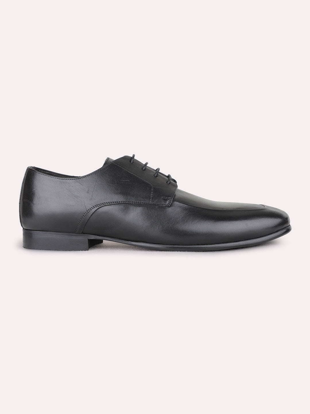 Mens Black Formal Solid Pointed Toe Derby Shoe