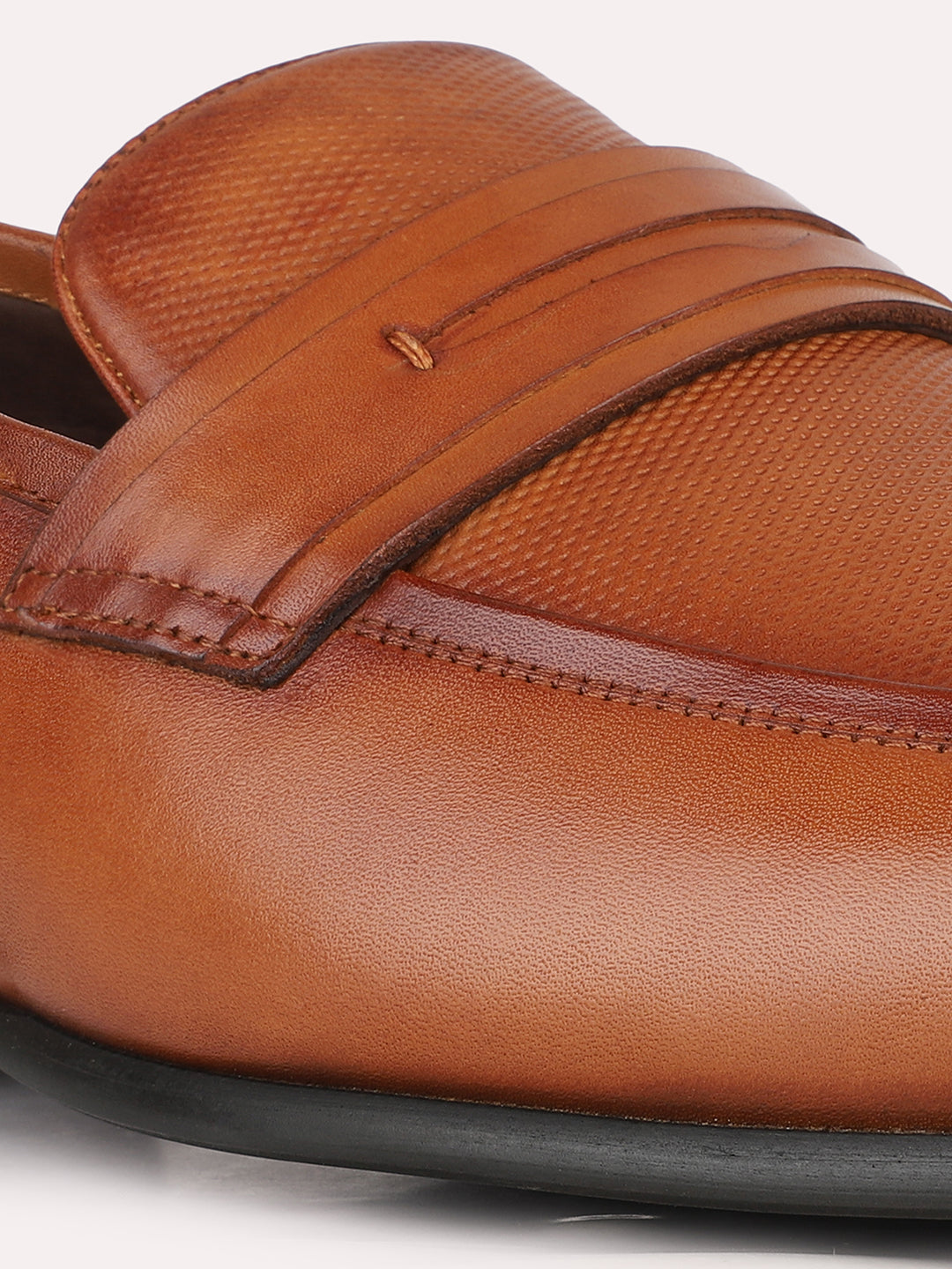 Mens Tan Casual Solid Pointed Toe Loafers