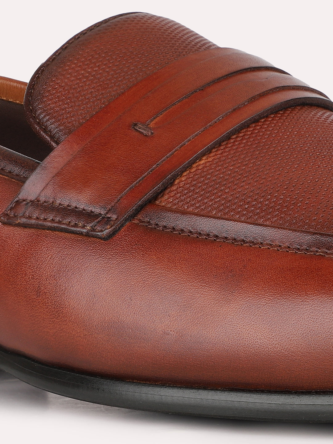 Mens Brown Casual Solid Pointed Toe Loafers