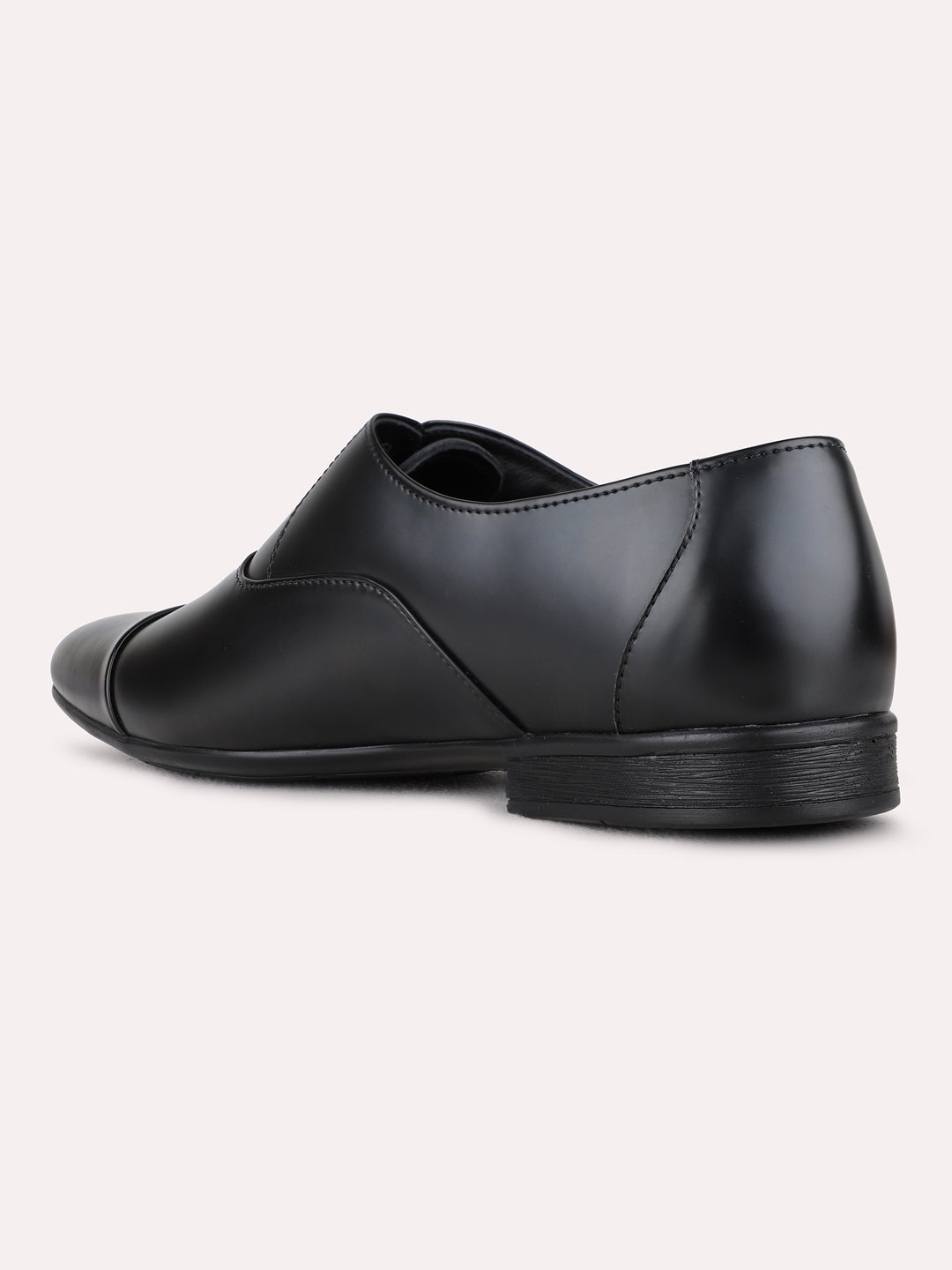 Mens Black Formal Solid Narrow Toe Lace-Up Shoe