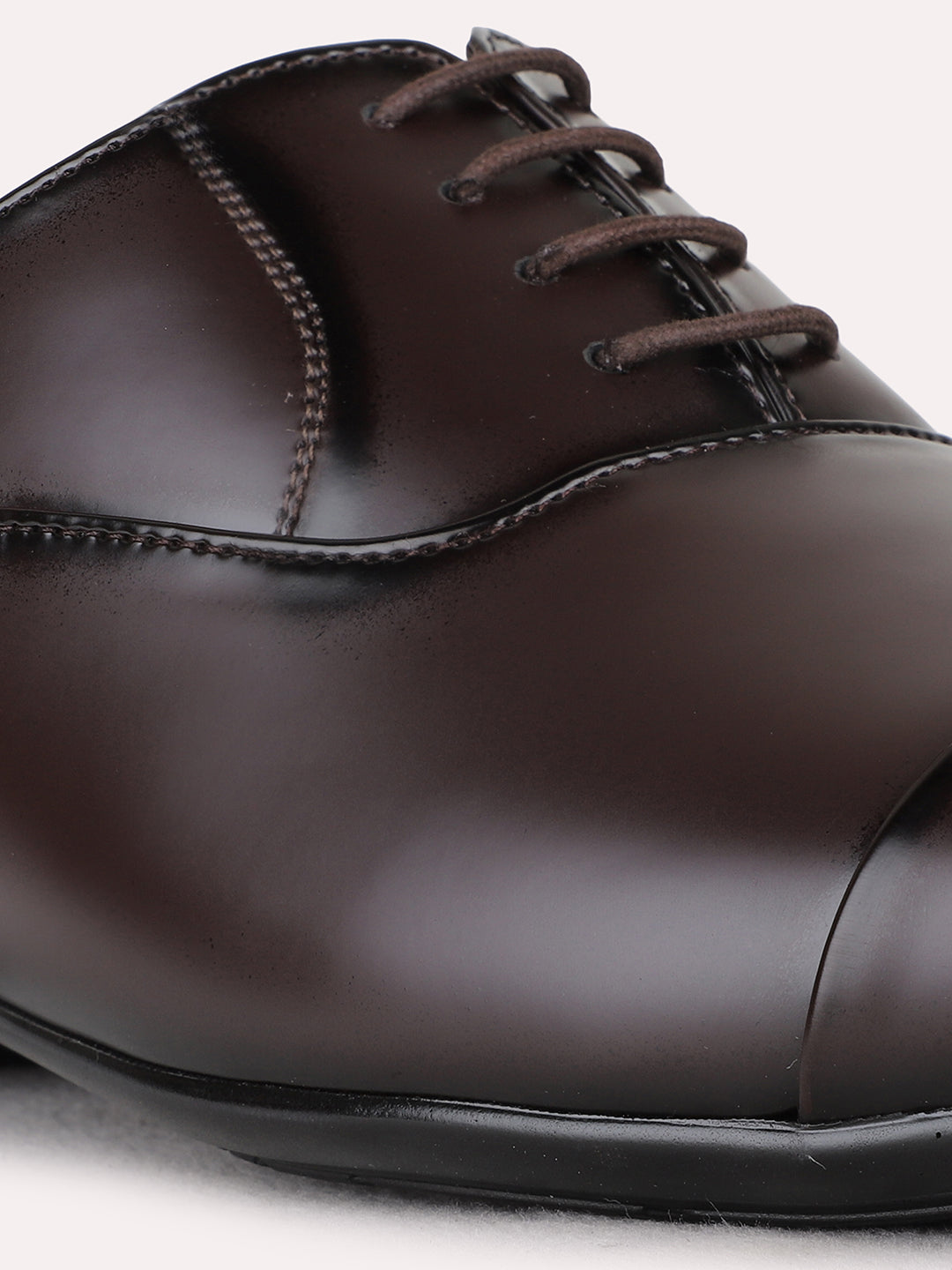 Mens Red Formal Solid Narrow Toe Lace-Up Shoe