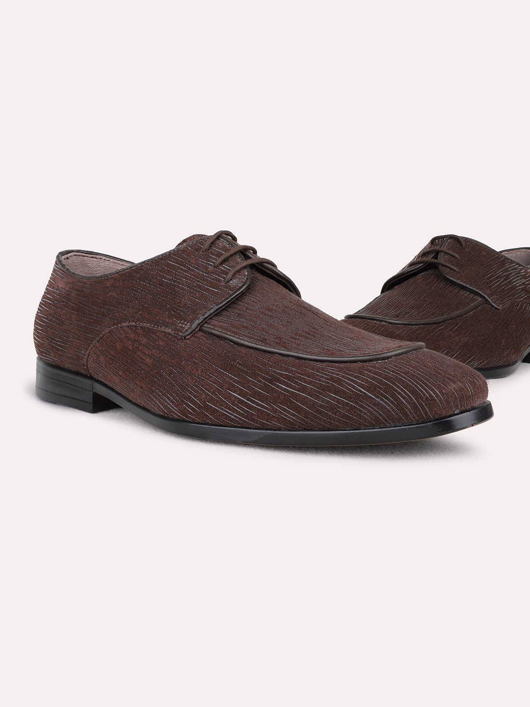 Mens Brown Formal Party Wear Pointed Toe Derby Shoe