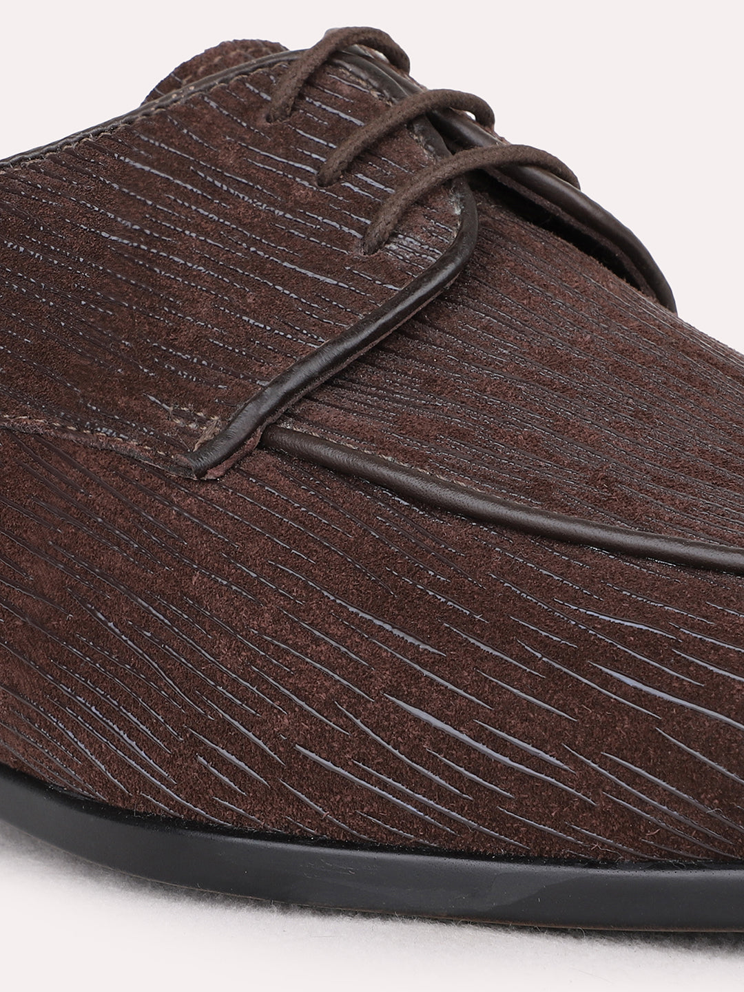 Mens Brown Formal Party Wear Pointed Toe Derby Shoe