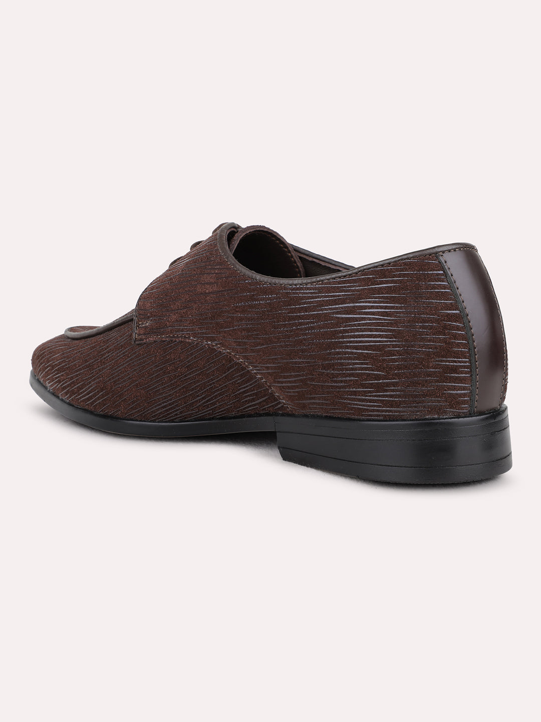 Mens Brown Formal Party Wear Pointed Toe Derby Shoe