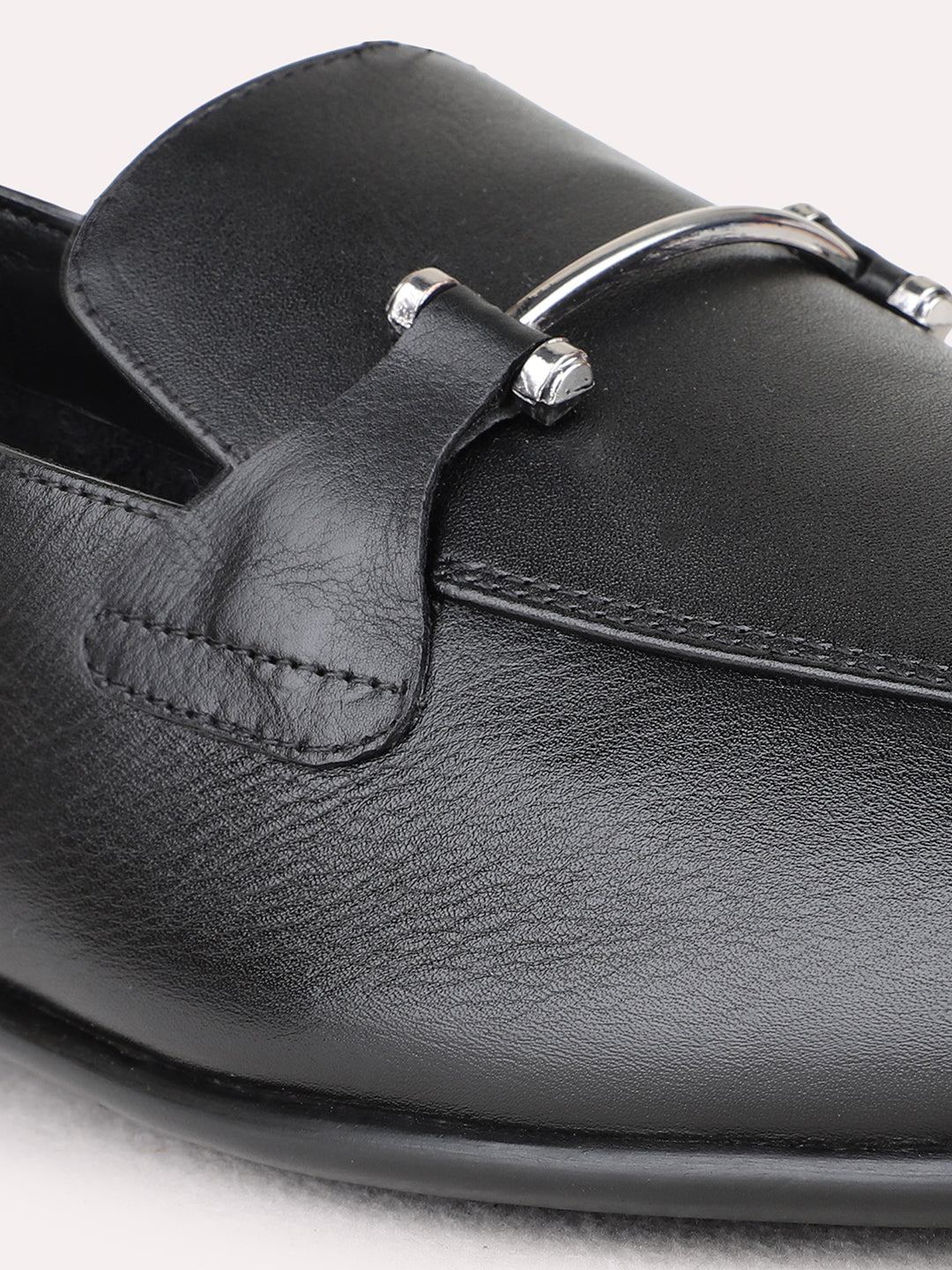 Mens Black Casual Solid Pointed Toe Loafers