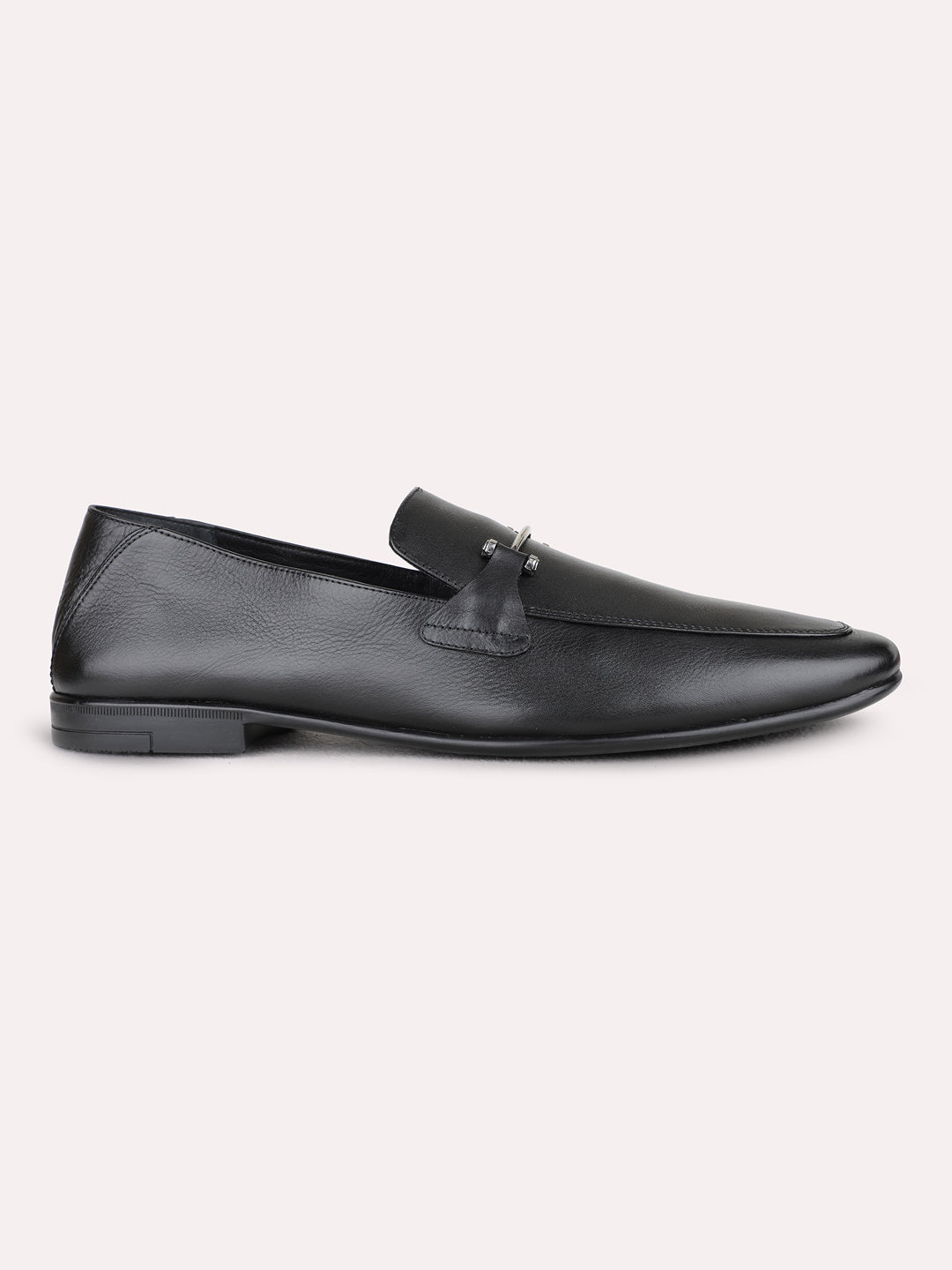 Mens Black Casual Solid Pointed Toe Loafers