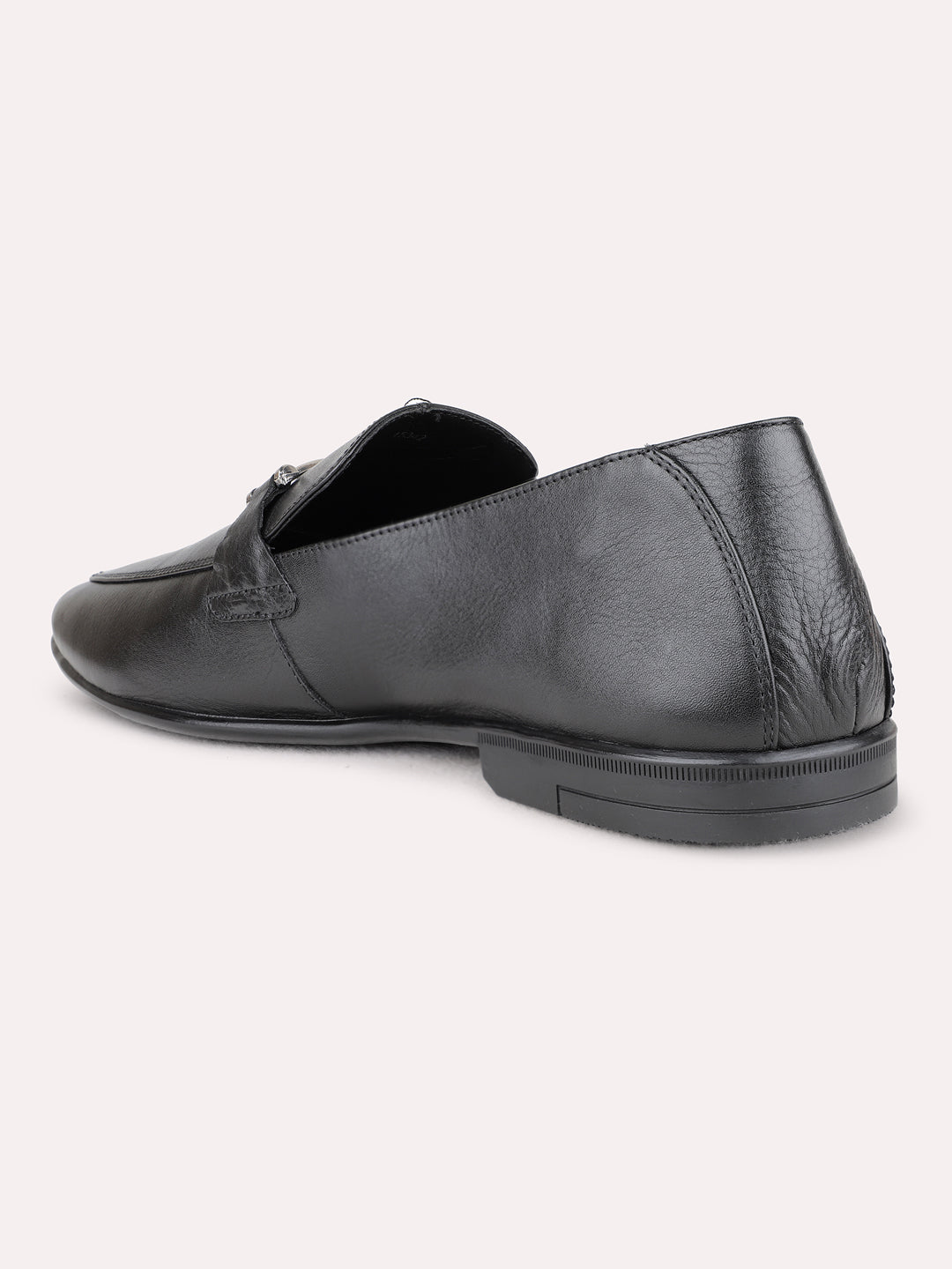 Mens Black Casual Solid Pointed Toe Loafers