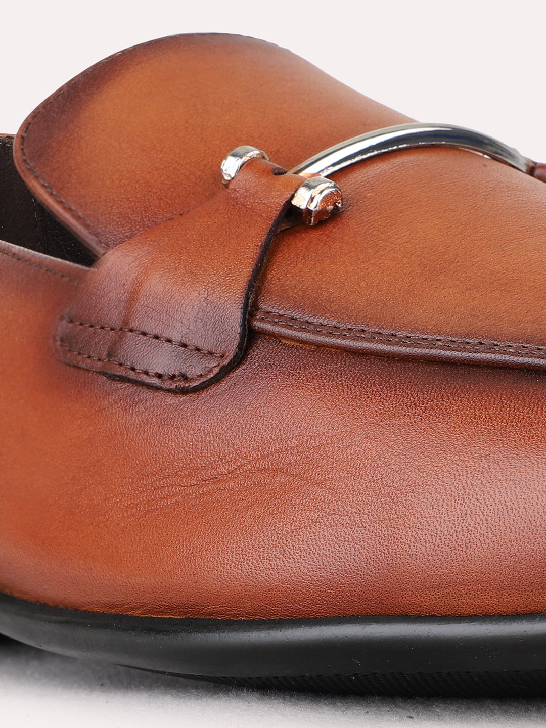 Mens Brown Formal Solid Pattern Pointed Toe Moccasin