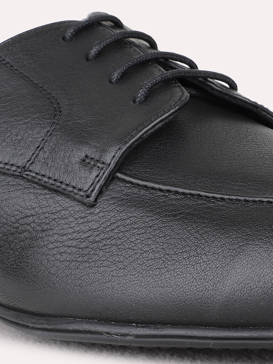 Mens Black Formal Solid Pointed Toe Derby Shoes