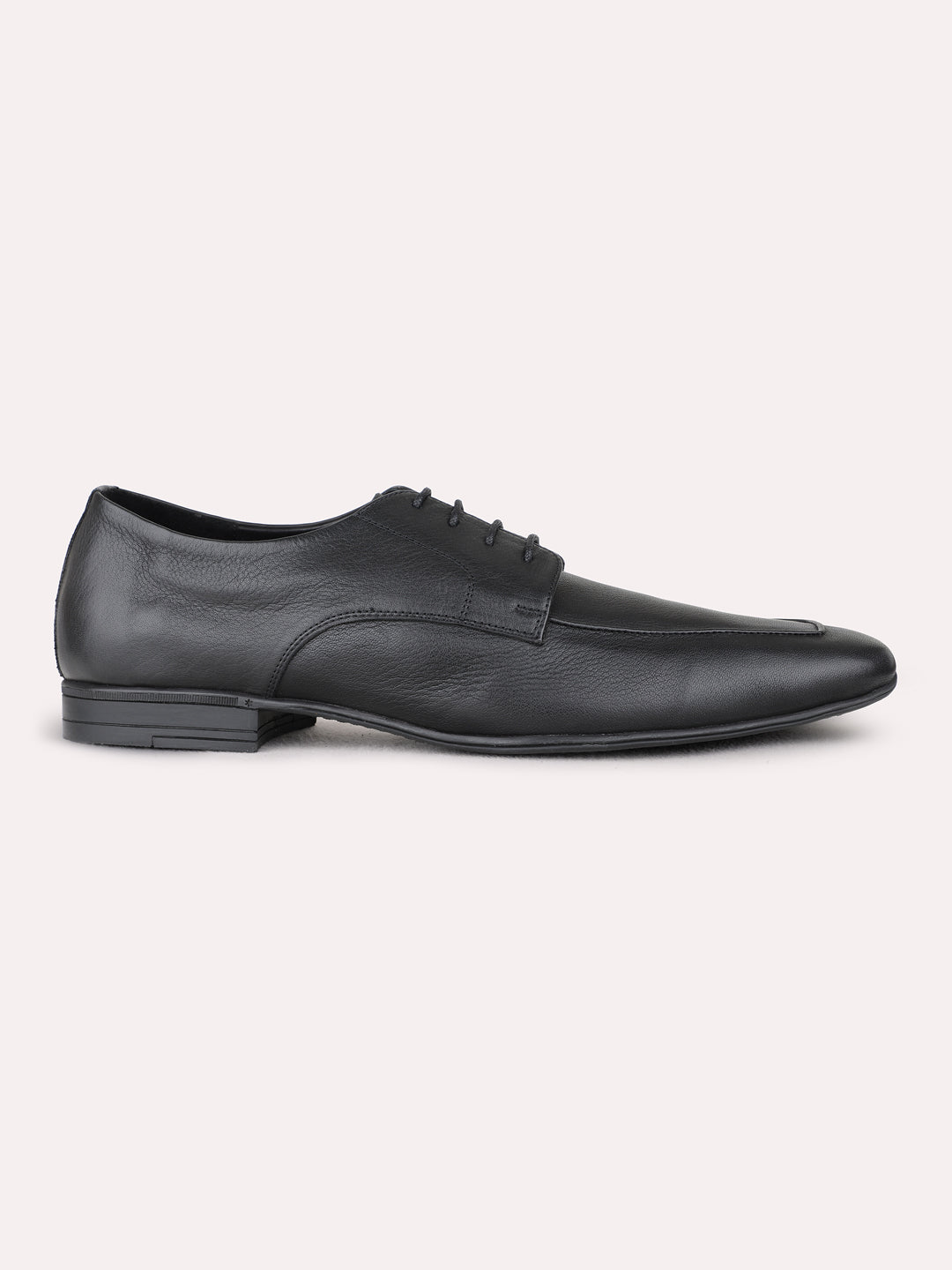 Mens Black Formal Solid Pointed Toe Derby Shoes