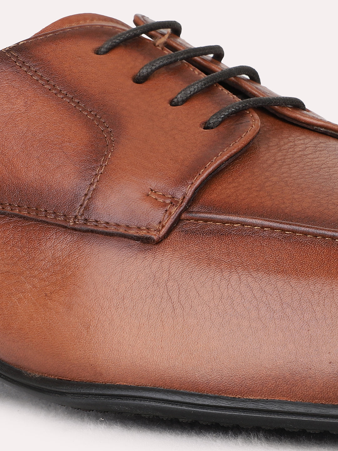 Mens Brown Formal Solid Pointed Toe Derby Shoes