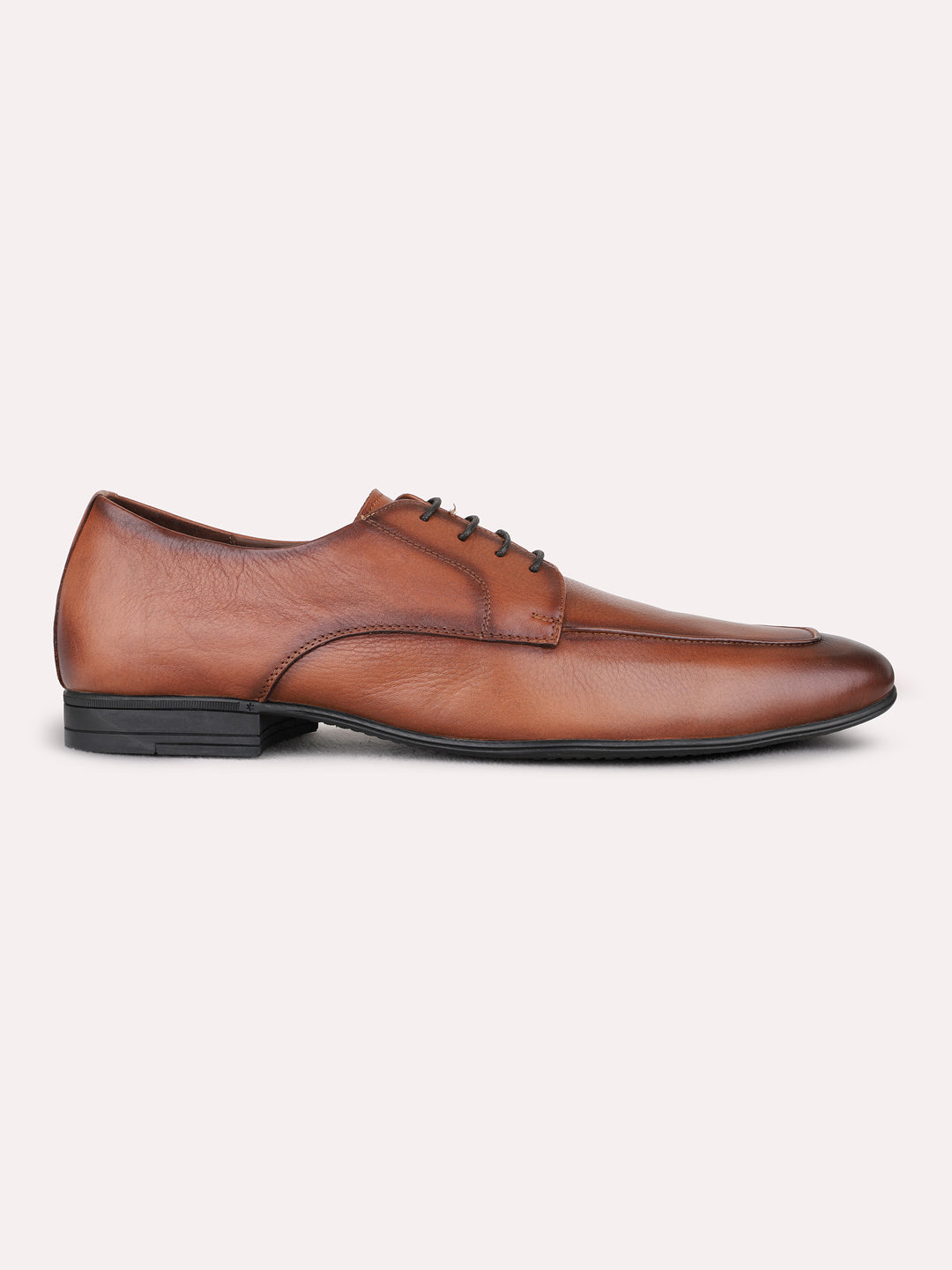Mens Brown Formal Solid Pointed Toe Derby Shoes