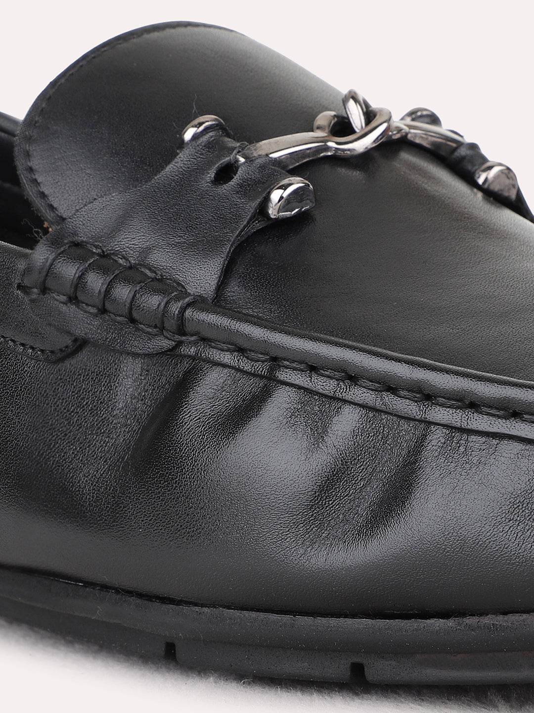 Mens Black Party Wear Solid Square Toe Loafer Shoes