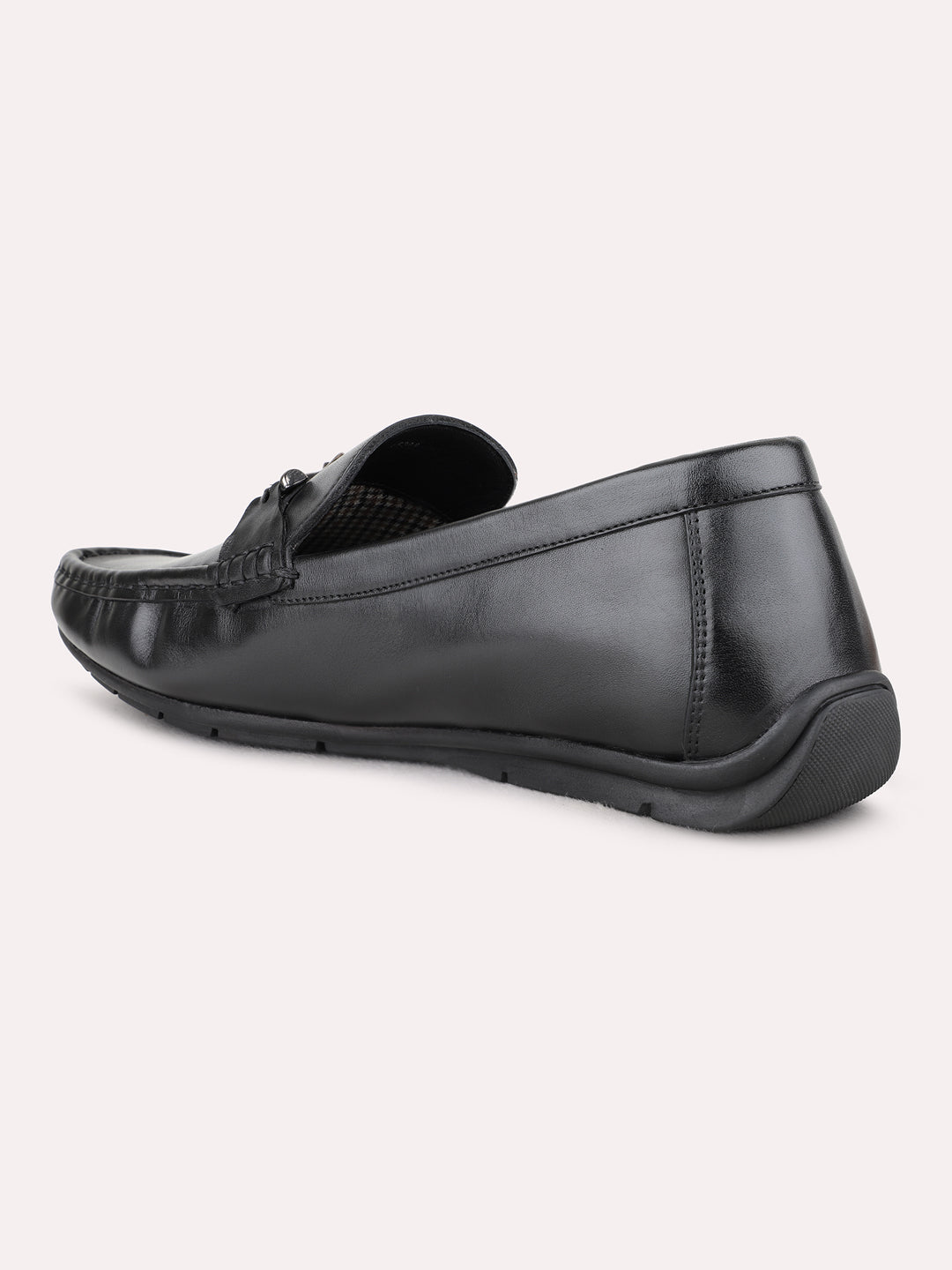 Mens Black Party Wear Solid Square Toe Loafer Shoes