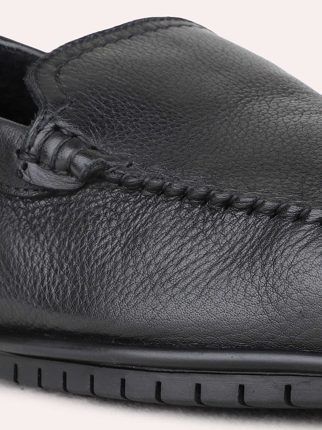 Mens Black Party Wear Solid Square Toe Loafer Shoes