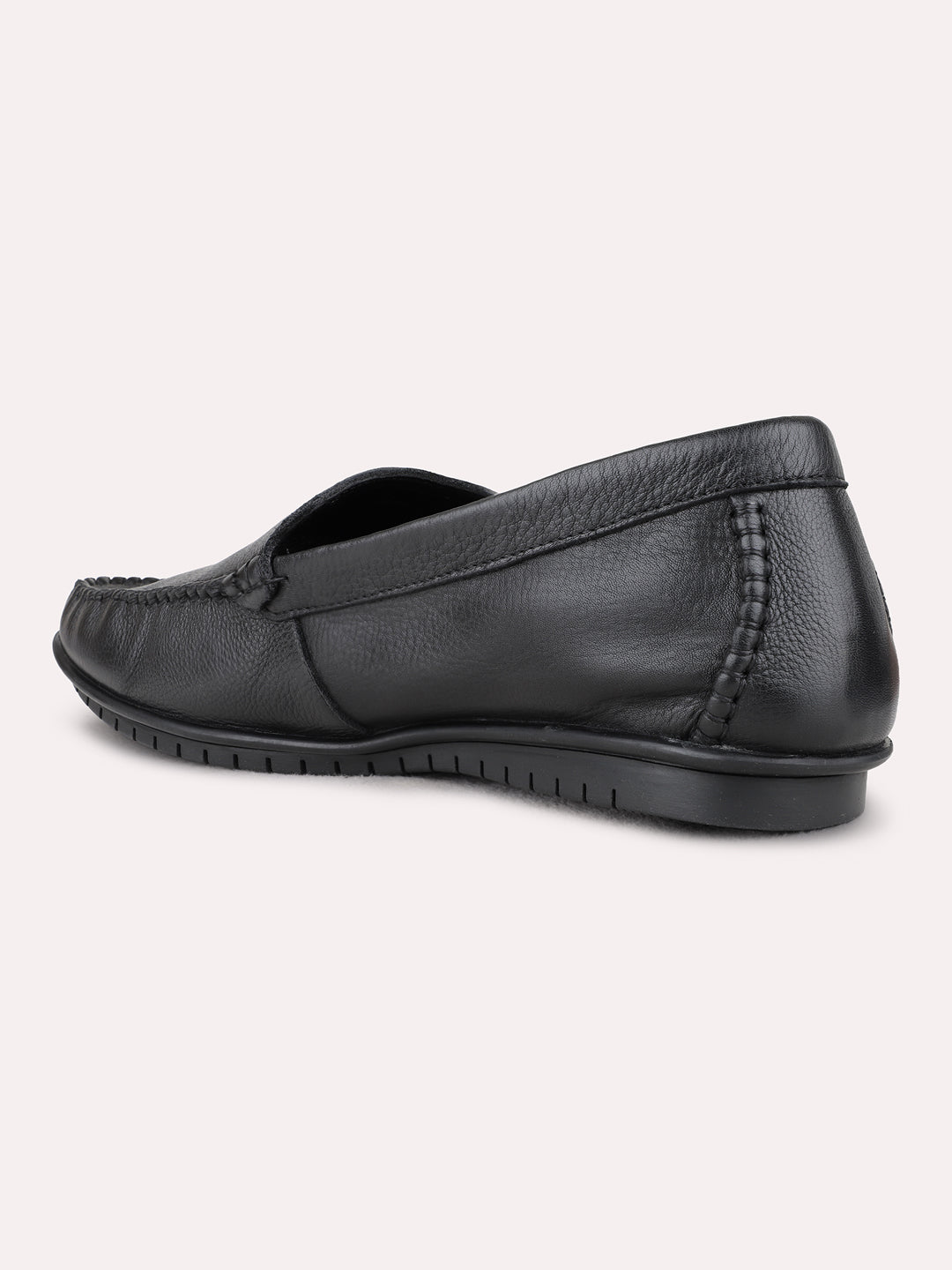Mens Black Party Wear Solid Square Toe Loafer Shoes